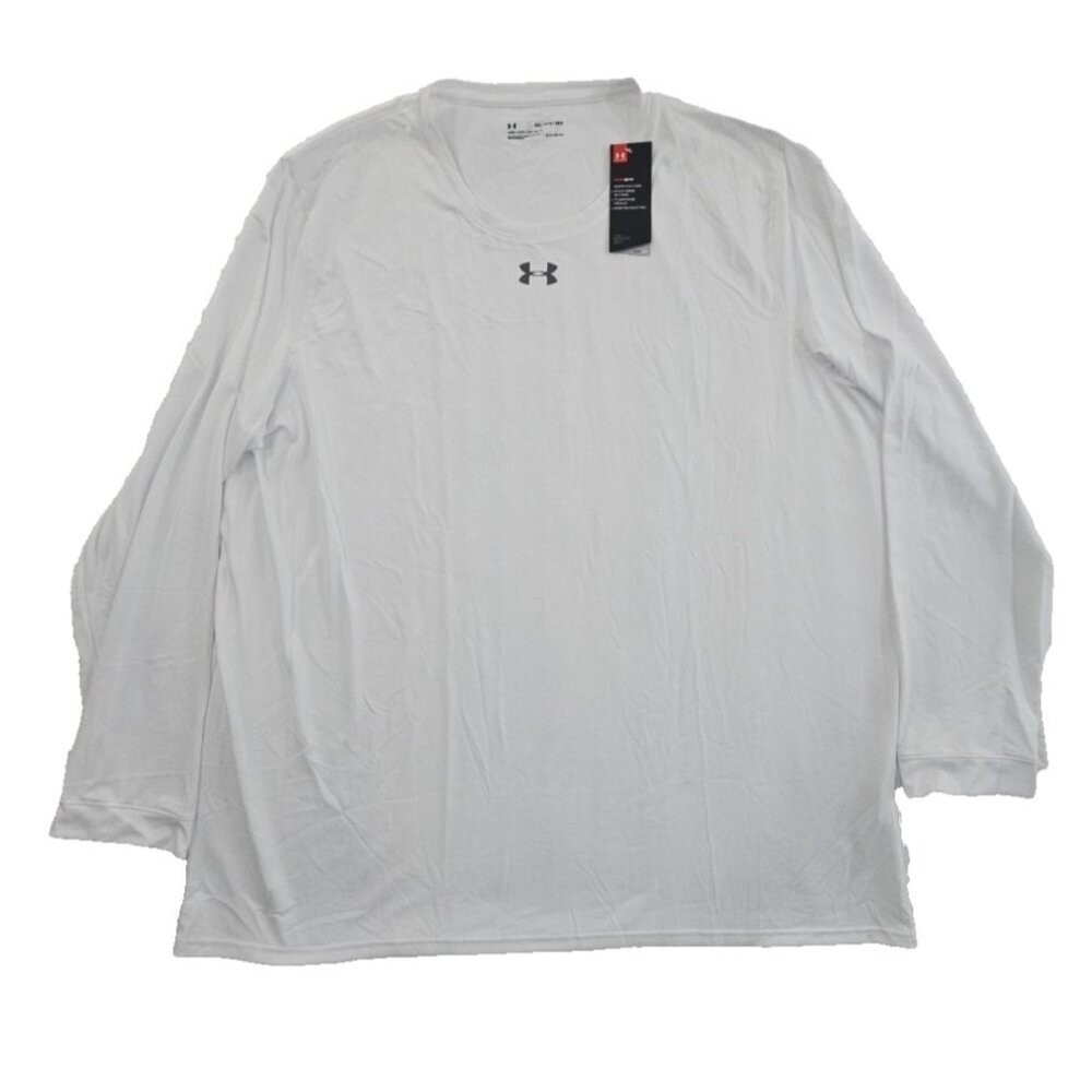 Under Armour 1305776‎ Loose Fit T-Shirt Men's 3XL White Tactical Long Sleeve NEW